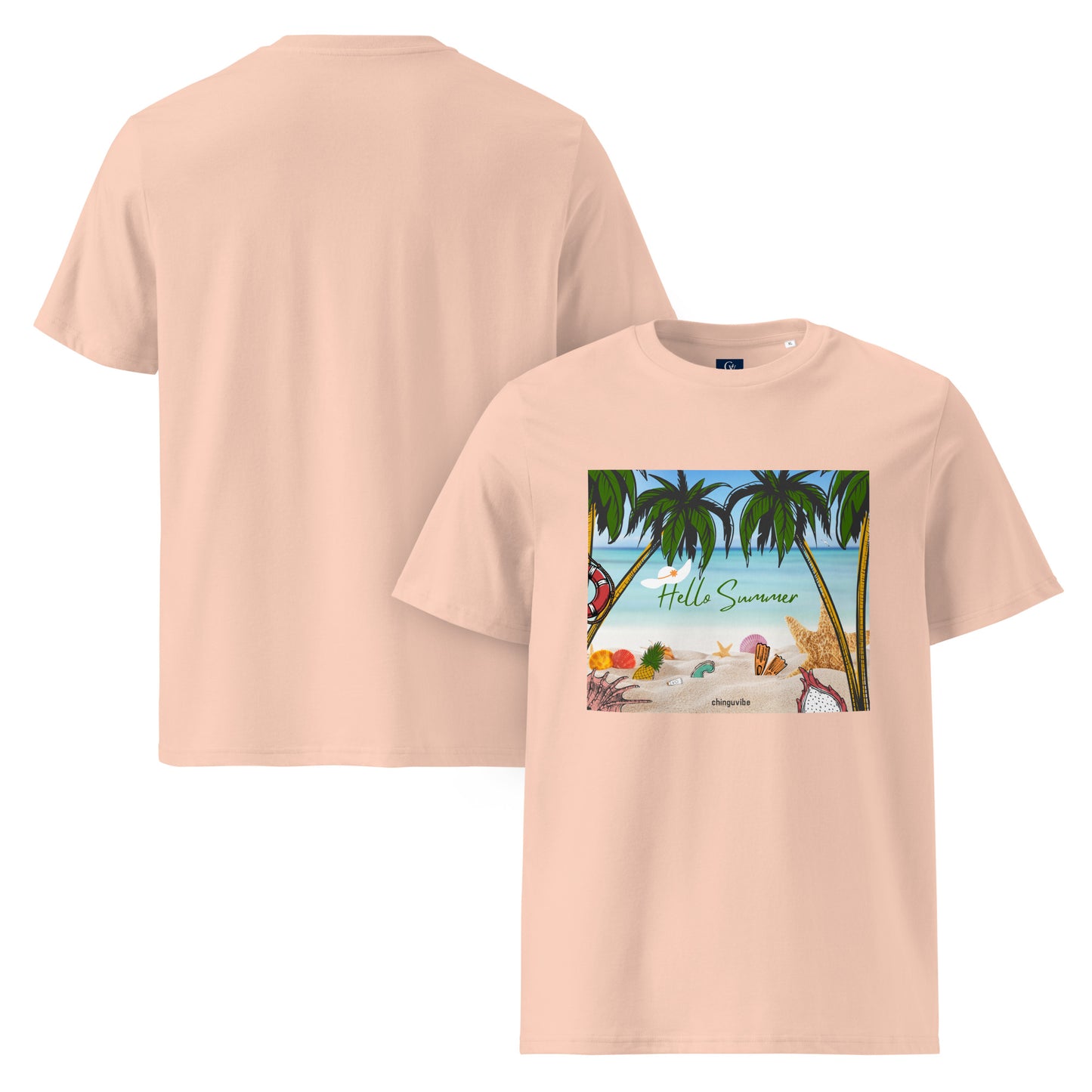 Organic summer t-shirt breathable unisex cotton eco-friendly