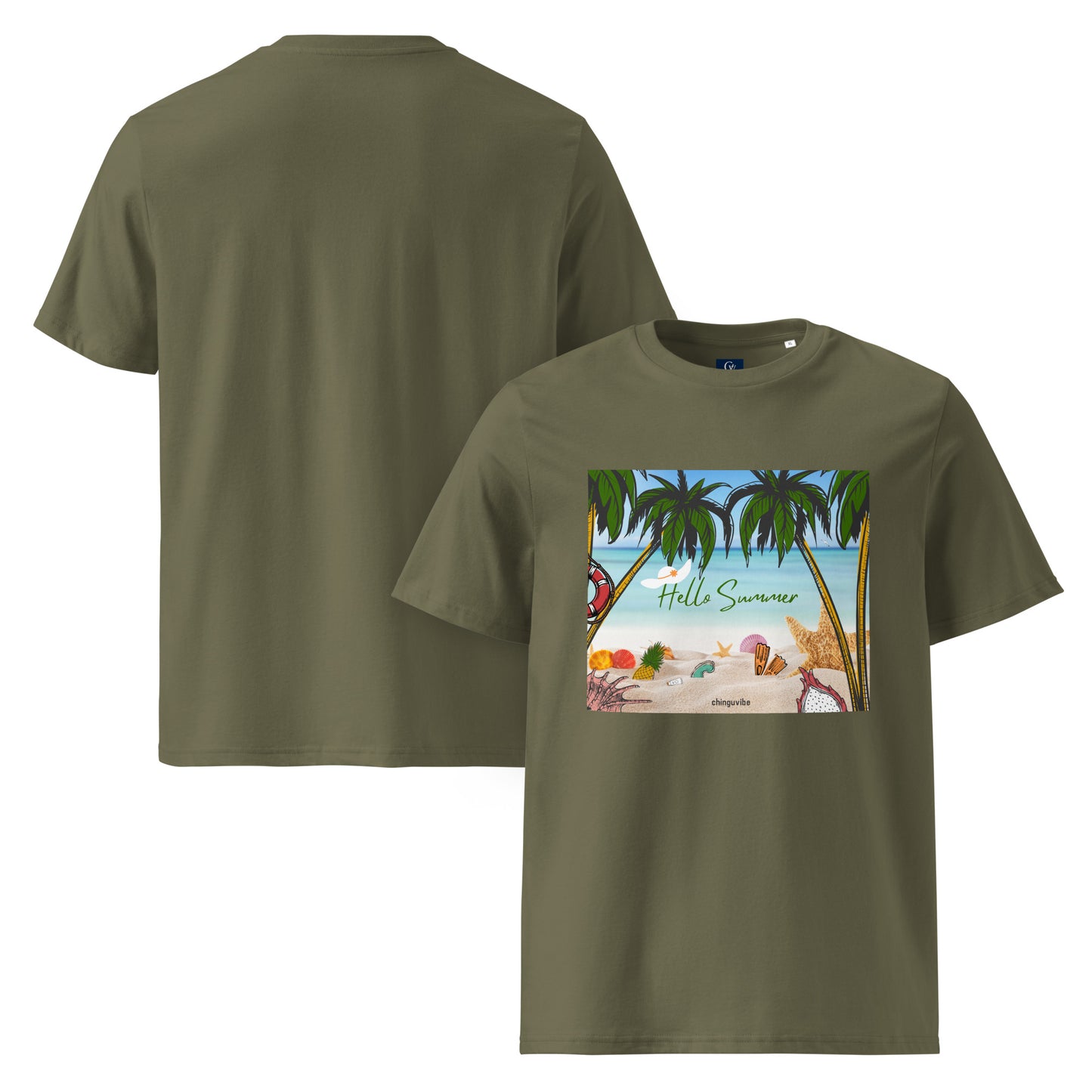 Organic summer t-shirt breathable unisex cotton eco-friendly
