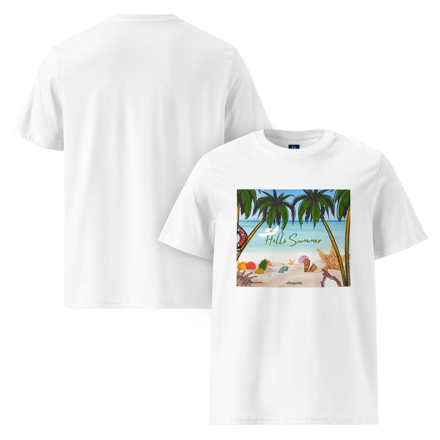 Organic summer t-shirt breathable unisex cotton eco-friendly
