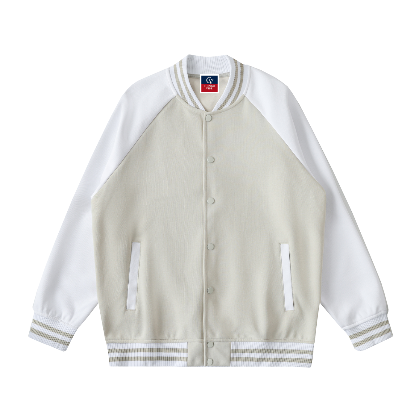 Unisex Two Tone Raglan Sleeve Varsity Jacket