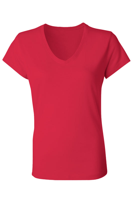 Ladies Jersey V-Neck T-Shirt | Slim Fit, 100% Cotton, Soft Everyday Essential