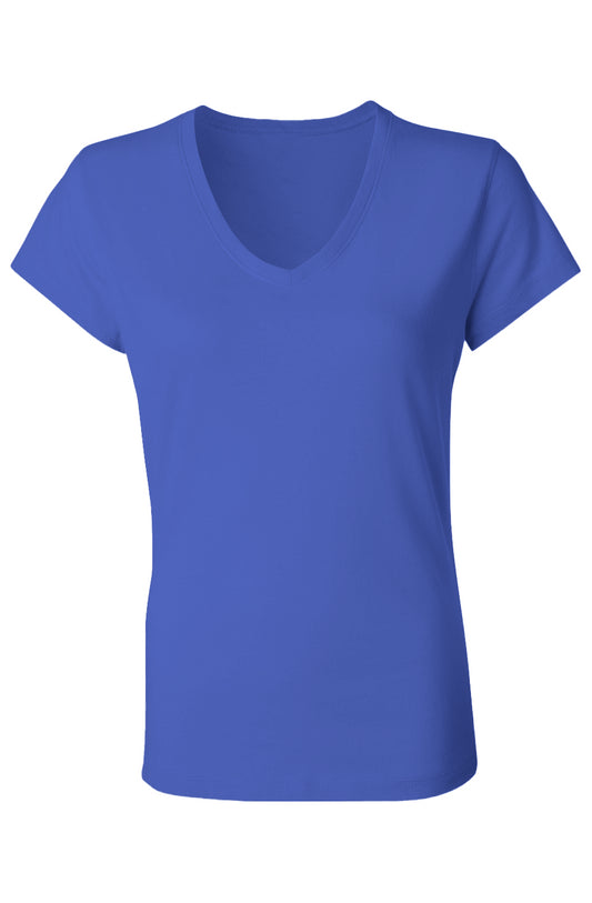 Ladies Jersey V-Neck T-Shirt | Slim Fit, 100% Cotton, Soft Everyday Essential