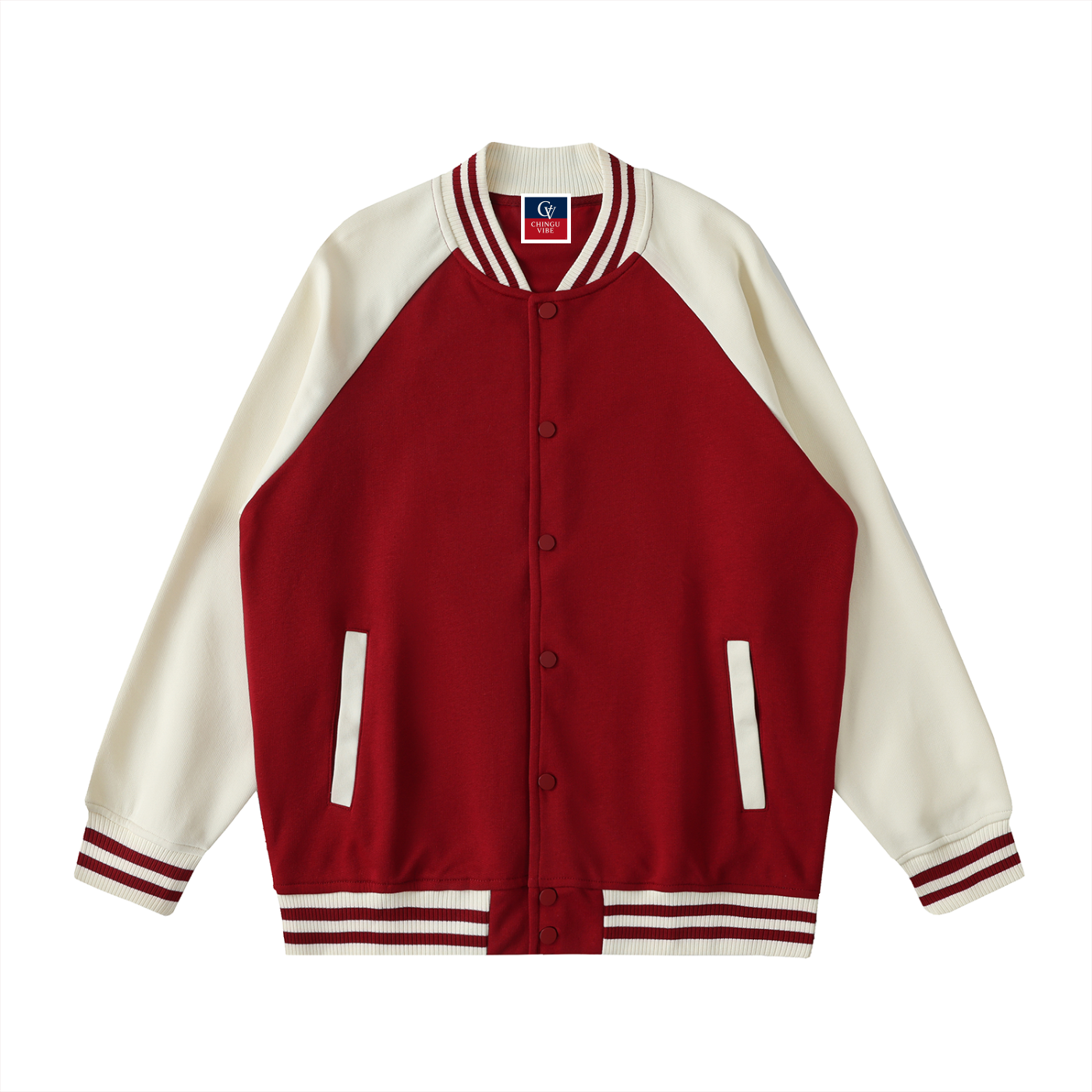 Unisex Two Tone Raglan Sleeve Varsity Jacket