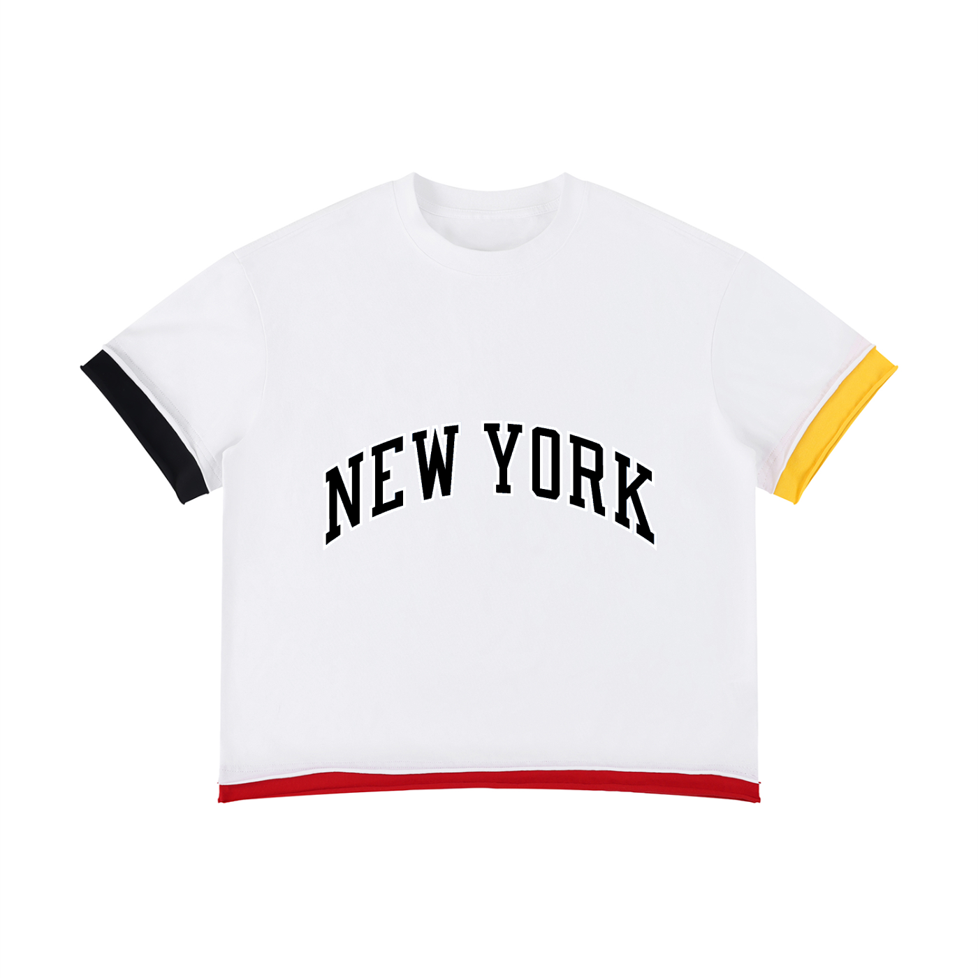 boxy color block t shirt