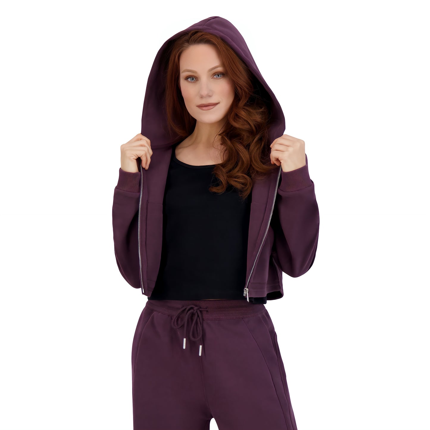 Essential Cropped Zip-Up Hoodie