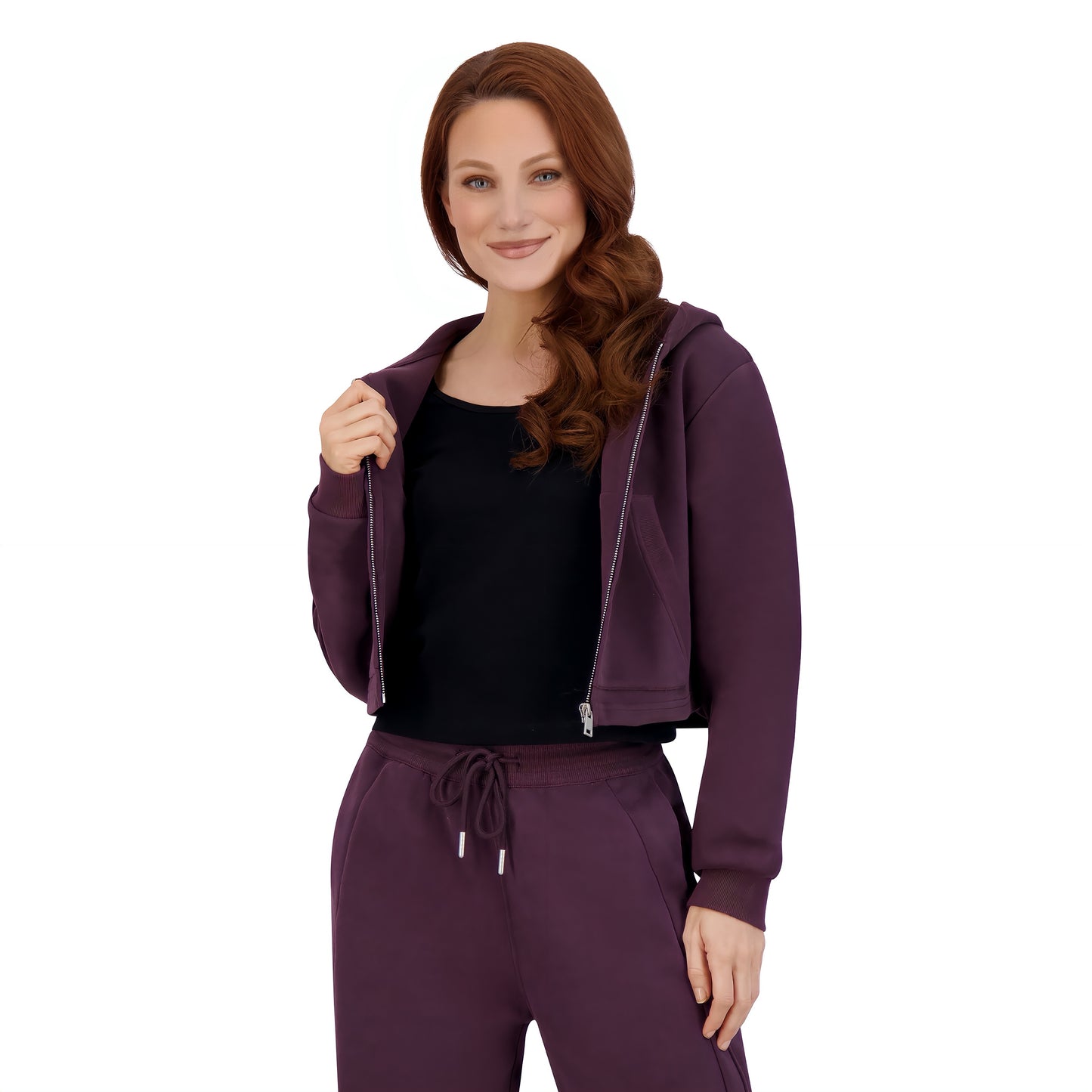 Essential Cropped Zip-Up Hoodie