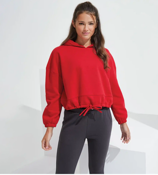 Eco-Ladies’ Cropped Oversize Hoodie | Sustainable Comfort, Modern Streetwear Fit
