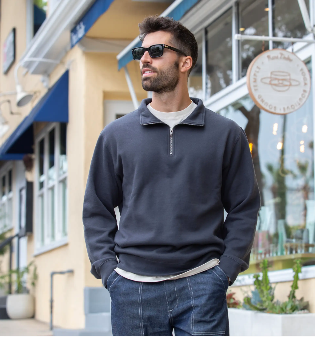 Midweight Quarter-Zip Pullover | Premium Comfort, Breathable Cotton Blend, Everyday Essential