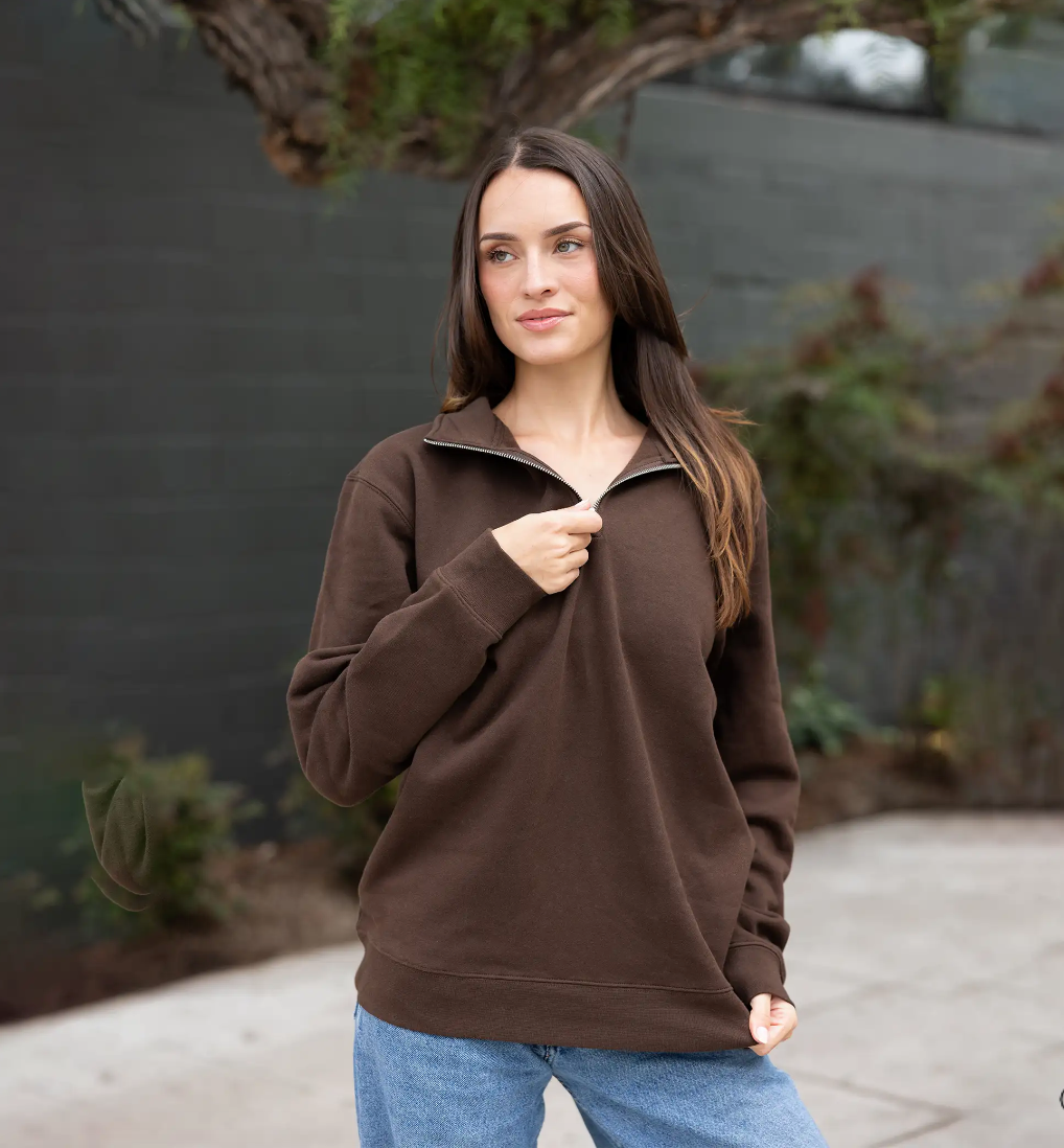Midweight Quarter-Zip Pullover | Premium Comfort, Breathable Cotton Blend, Everyday Essential