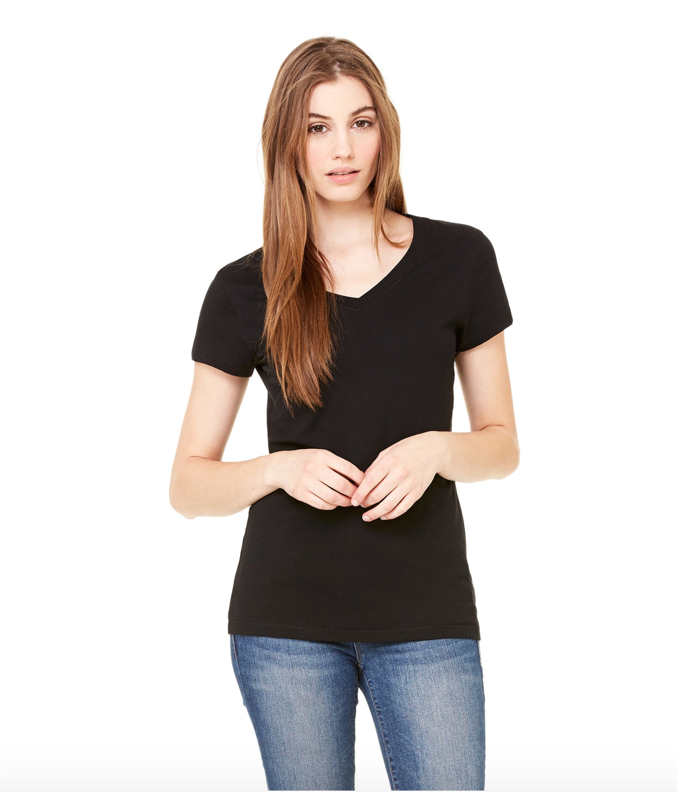 Ladies Jersey V-Neck T-Shirt | Slim Fit, Soft Everyday Essential