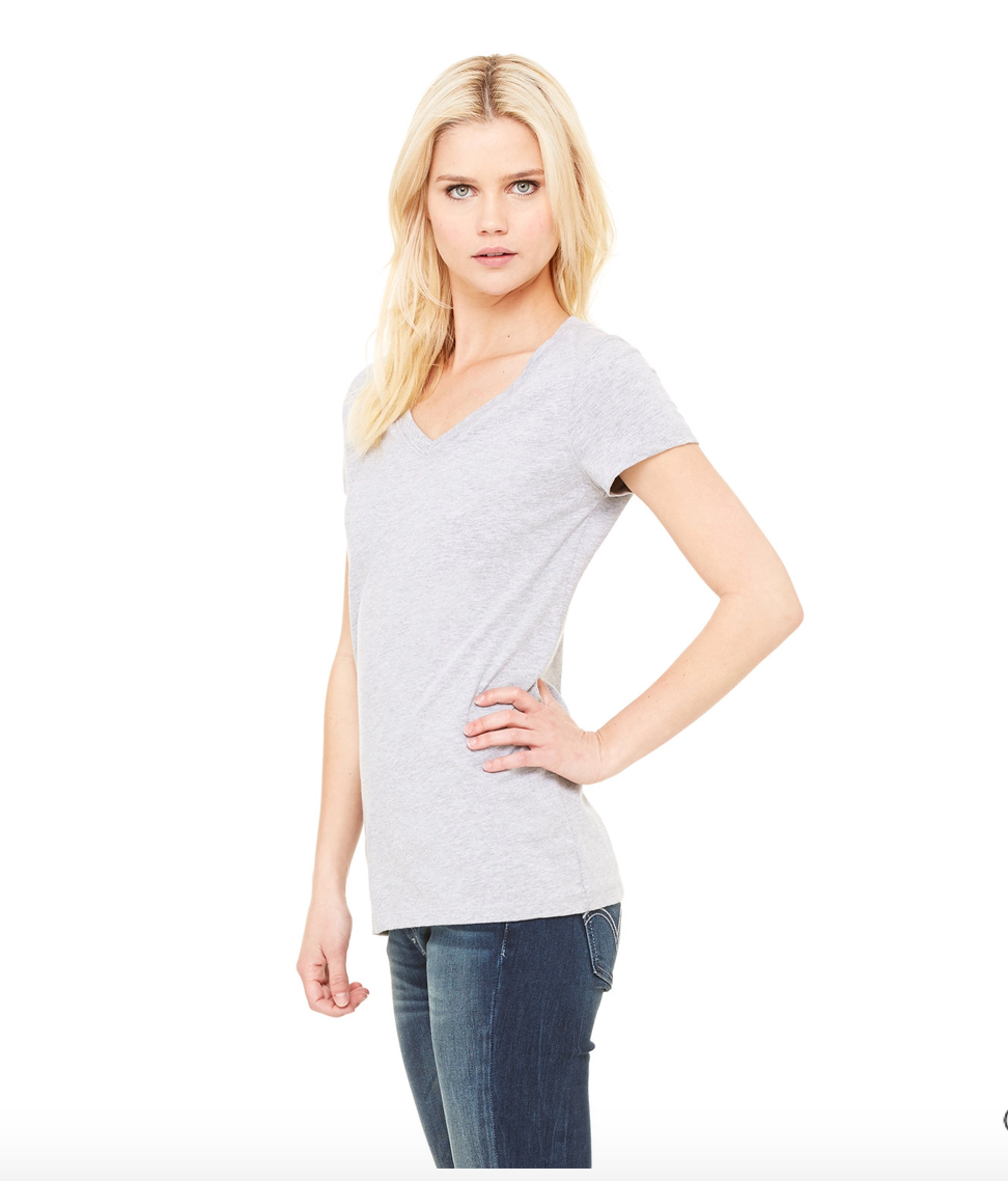 Ladies Jersey V-Neck T-Shirt | Slim Fit, Soft Everyday Essential