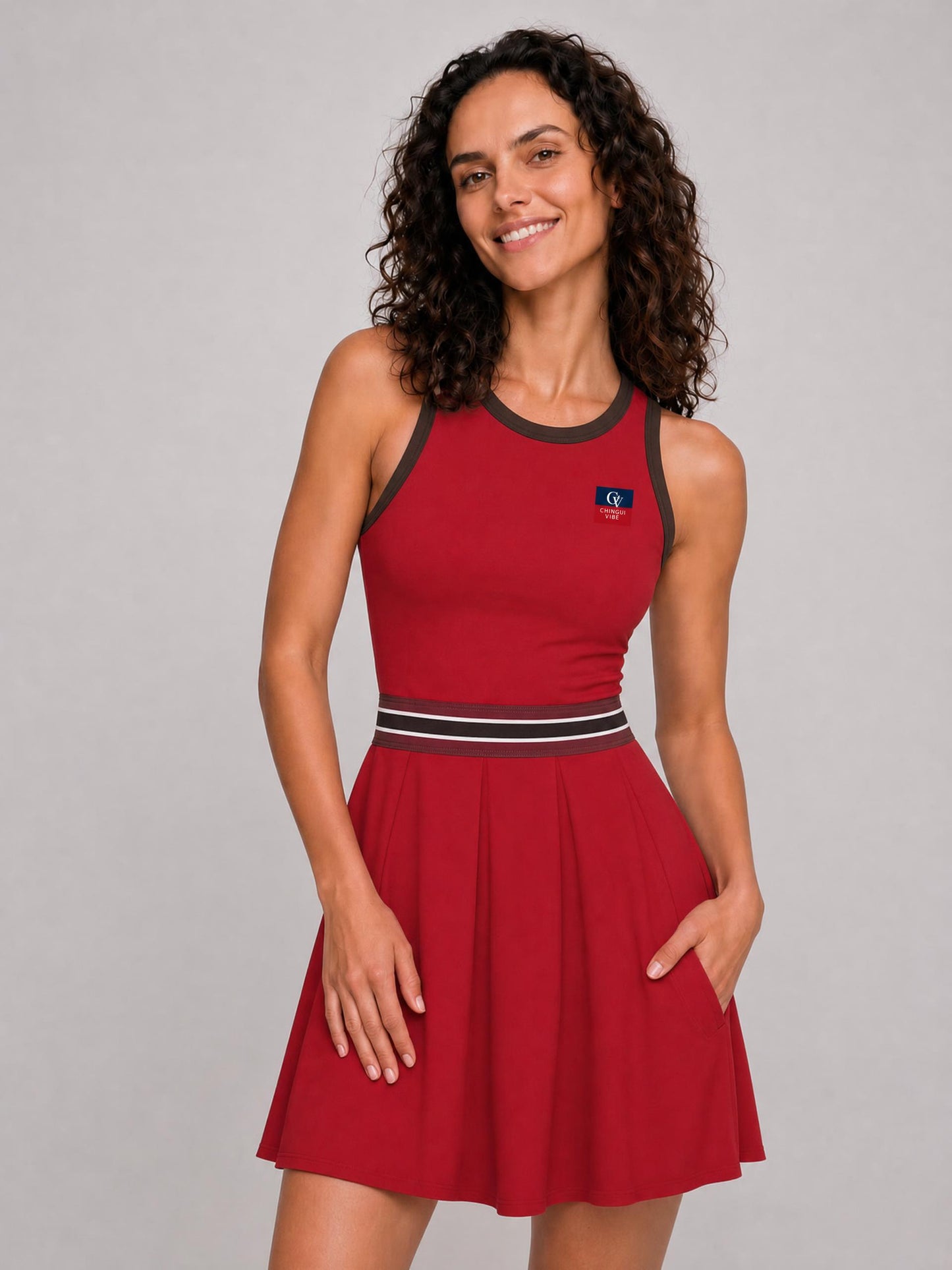 Women's Athleisure Color Block A-Line Sleeveless Dress