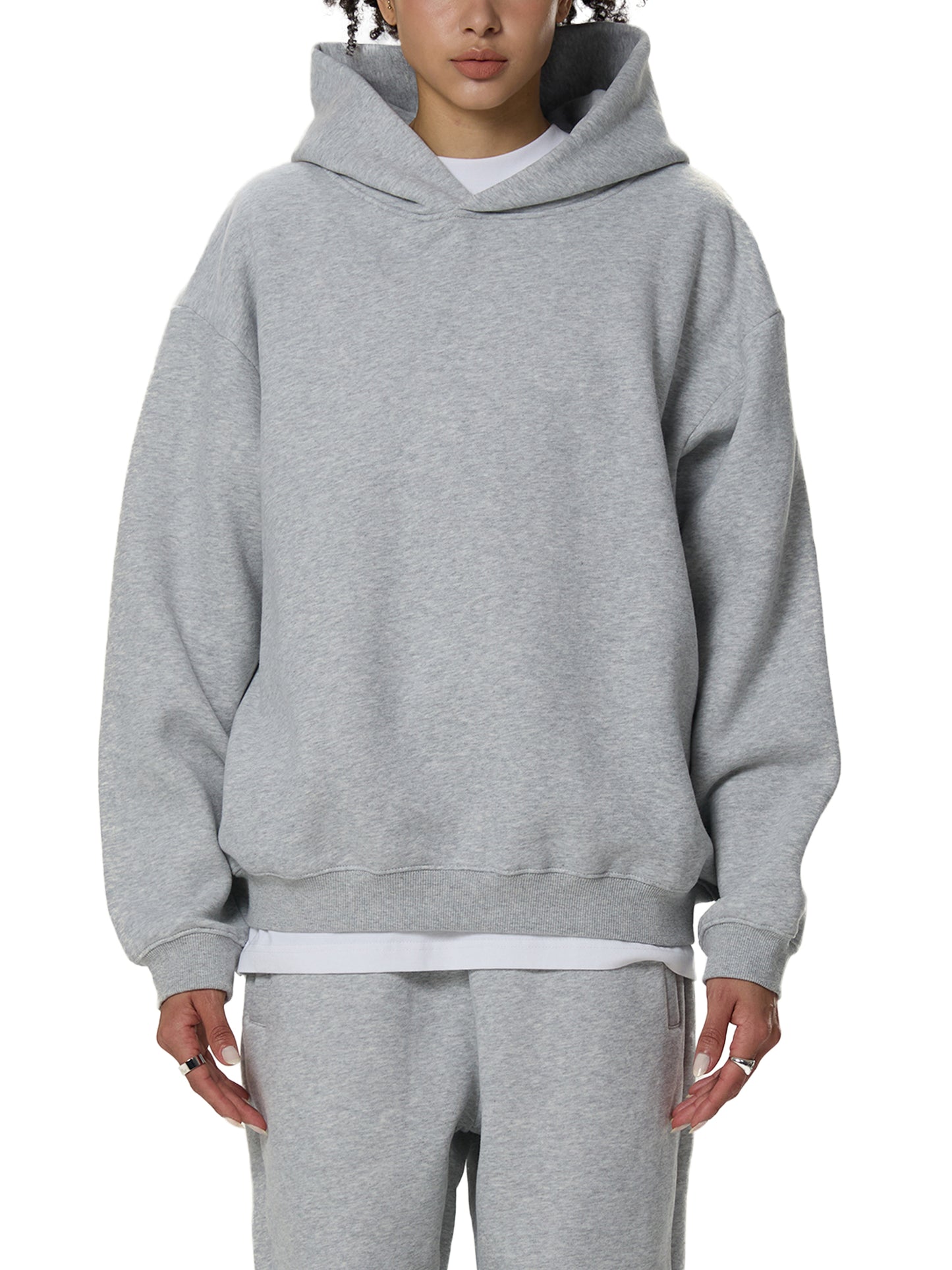 fleeced boxy hoodie