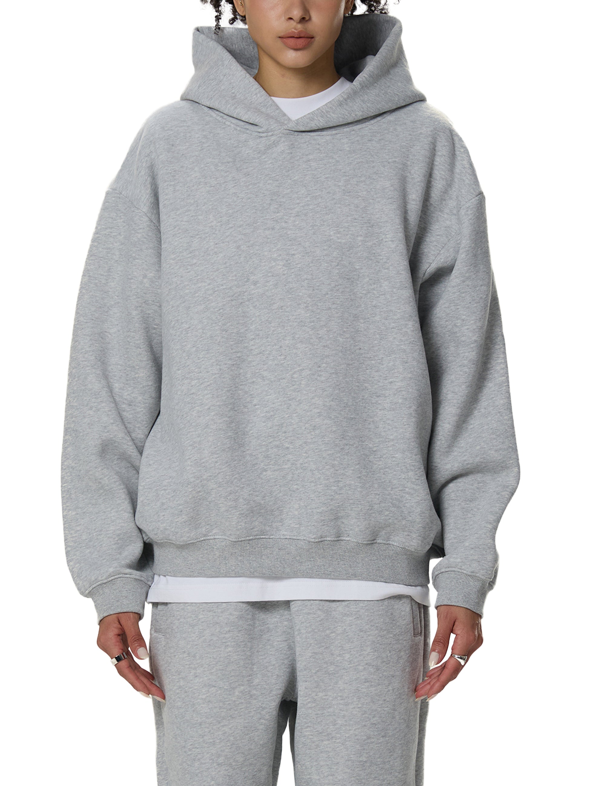 fleeced boxy hoodie