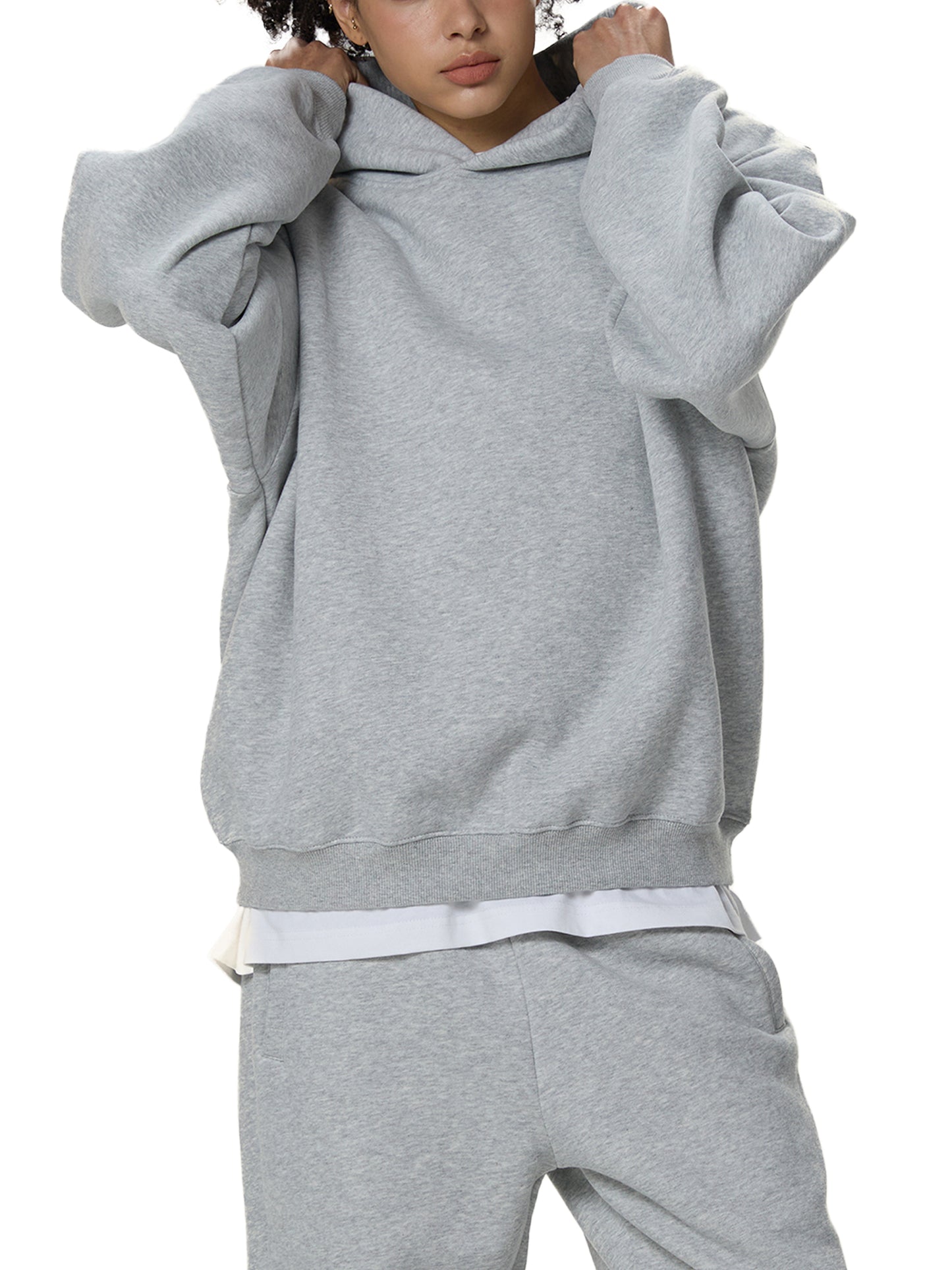 fleeced boxy hoodie