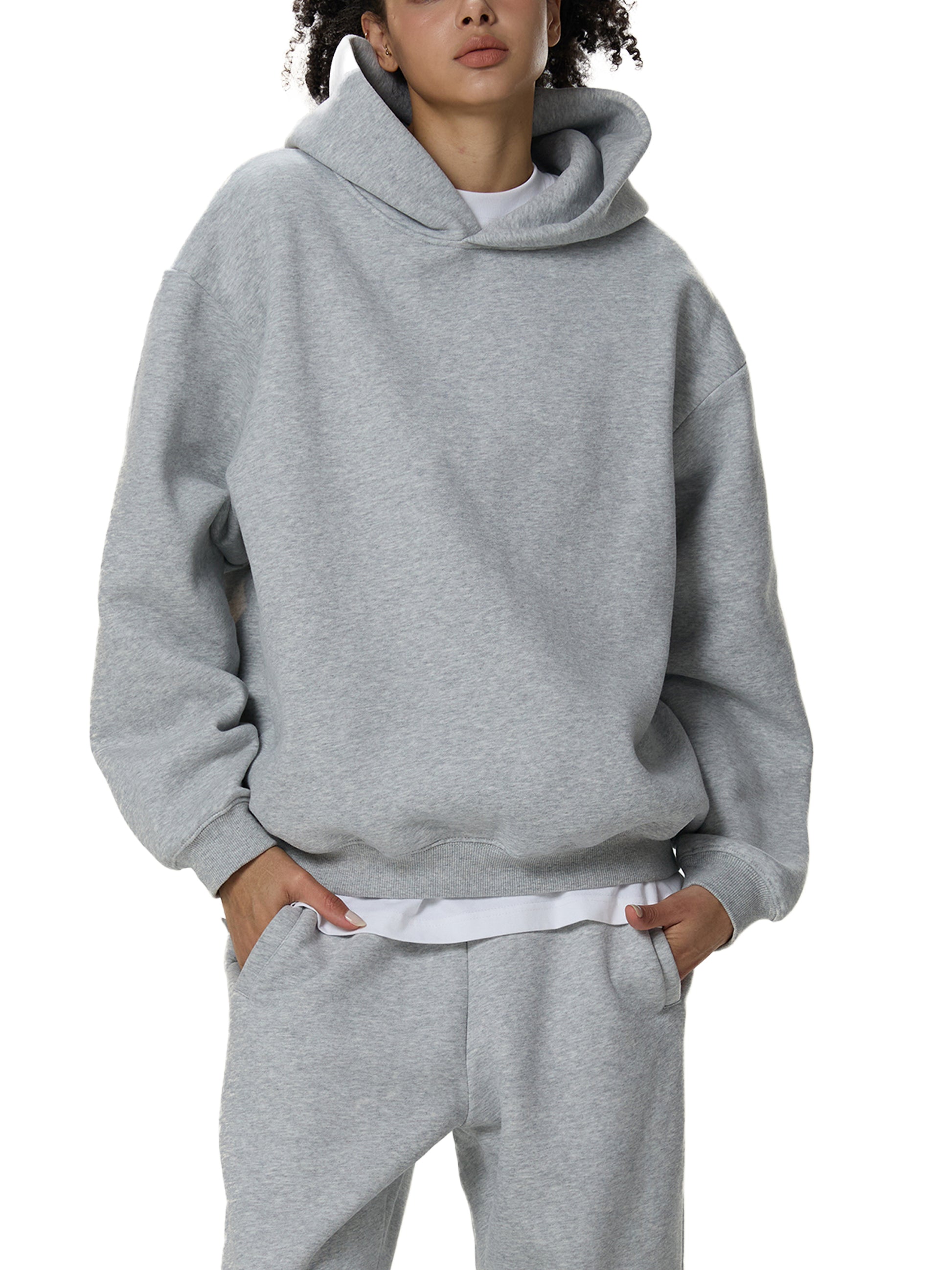 fleeced boxy hoodie