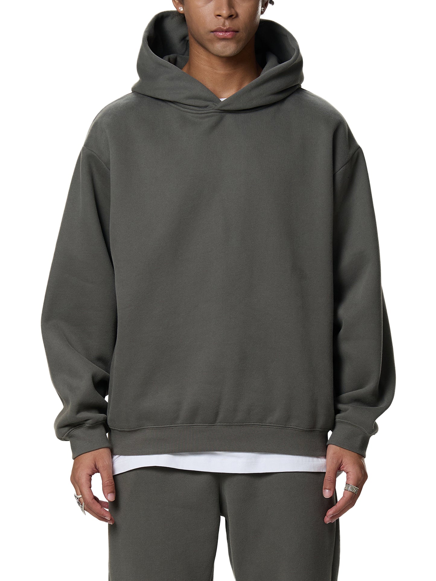 fleeced boxy hoodie