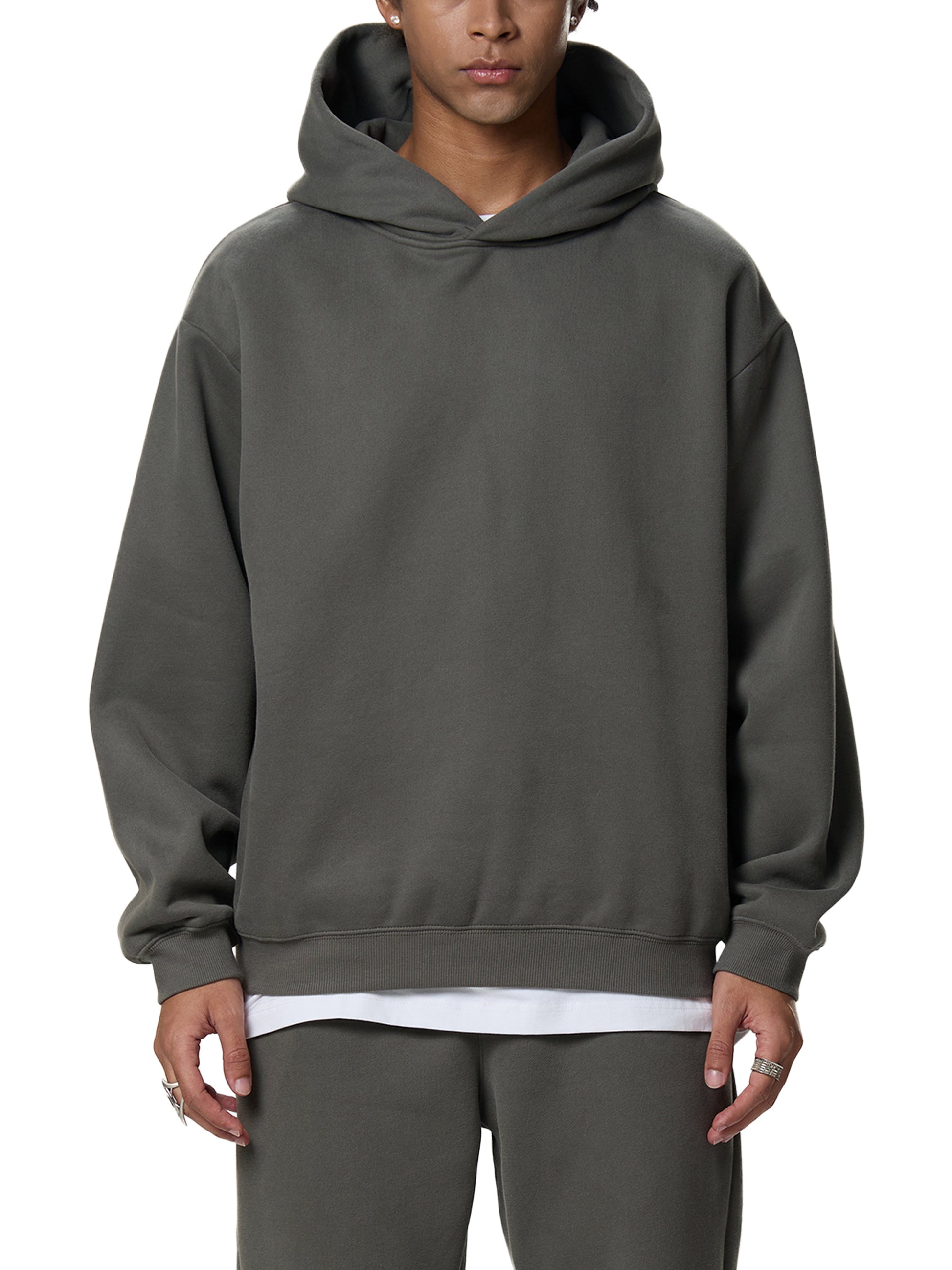 fleeced boxy hoodie