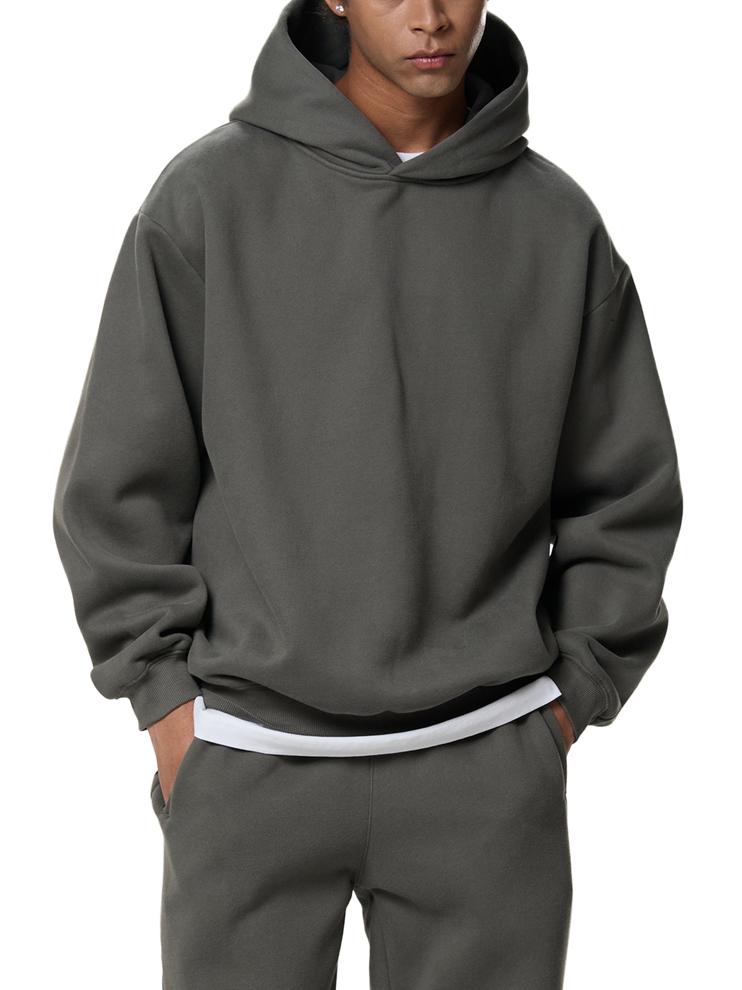 fleeced boxy hoodie