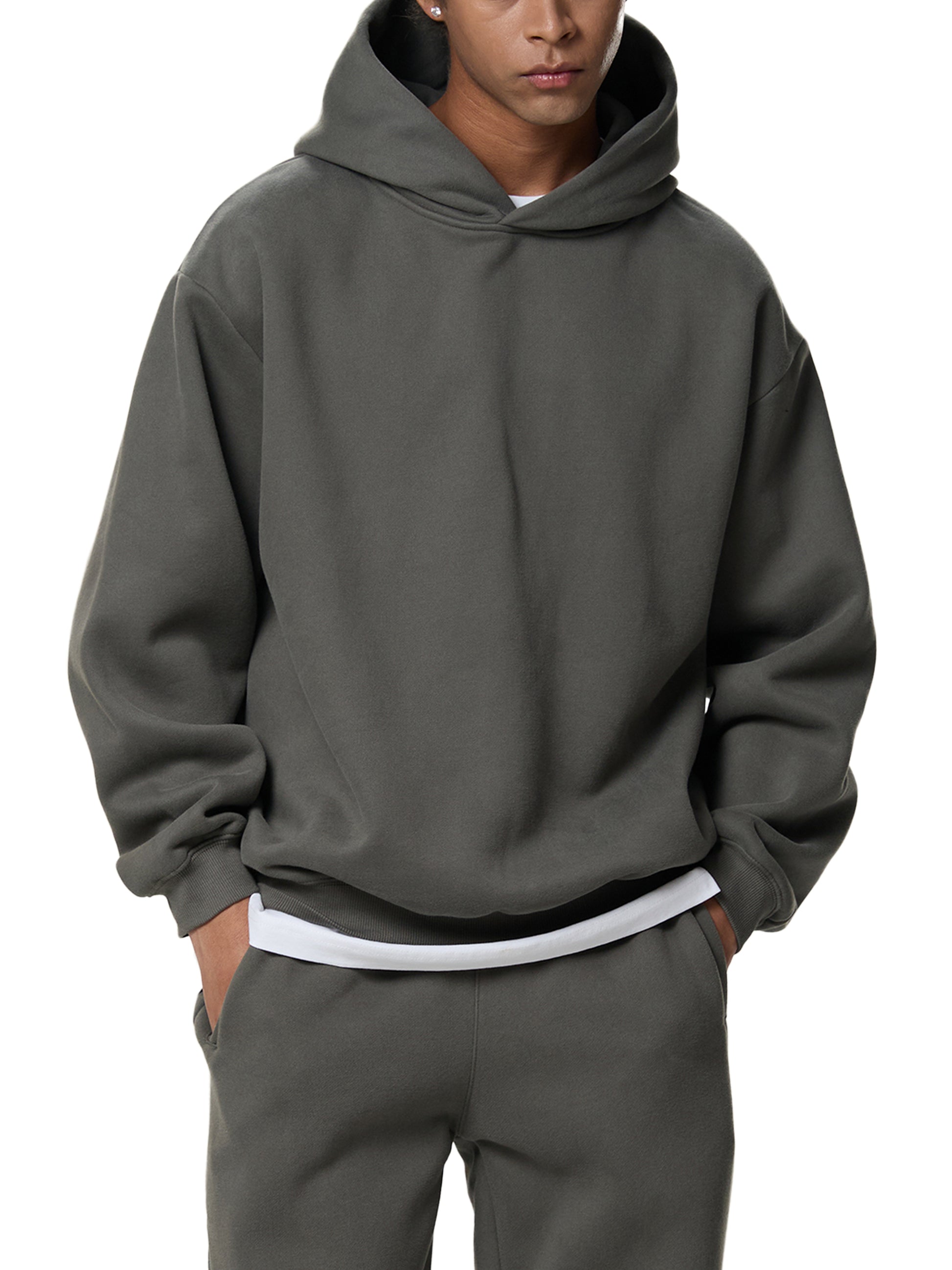 fleeced boxy hoodie