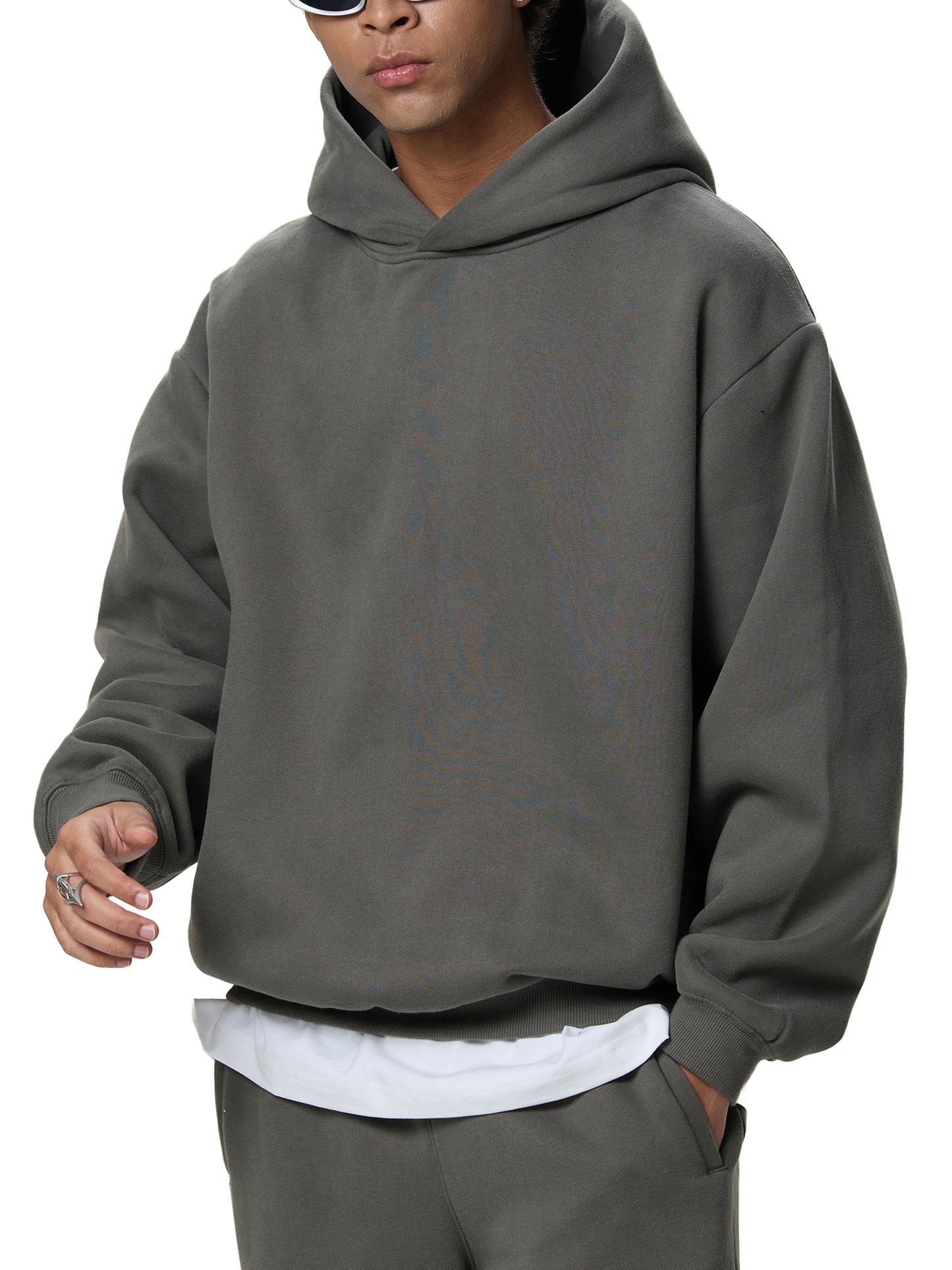fleeced boxy hoodie