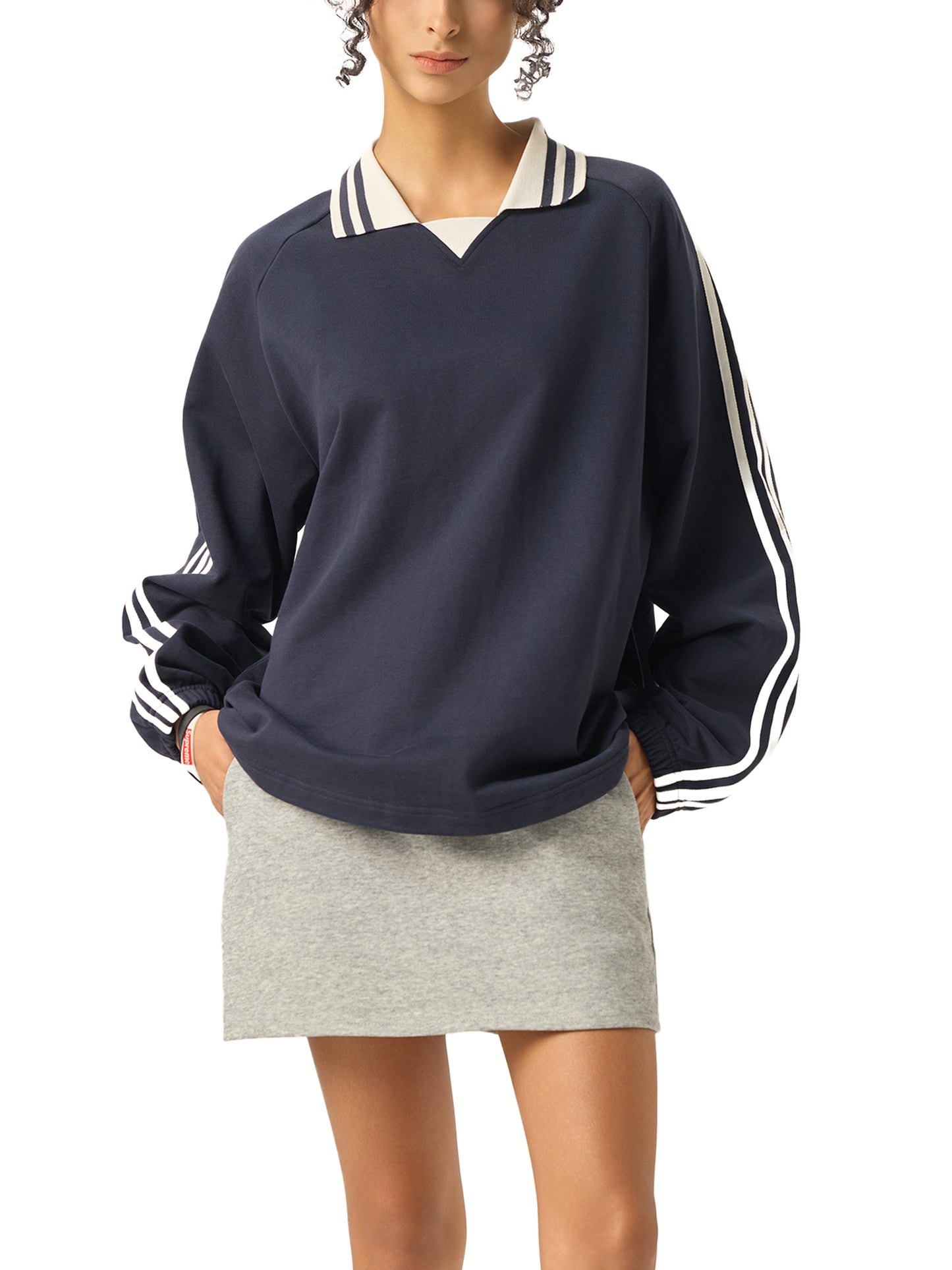 collar sweatshirt,100%Organic