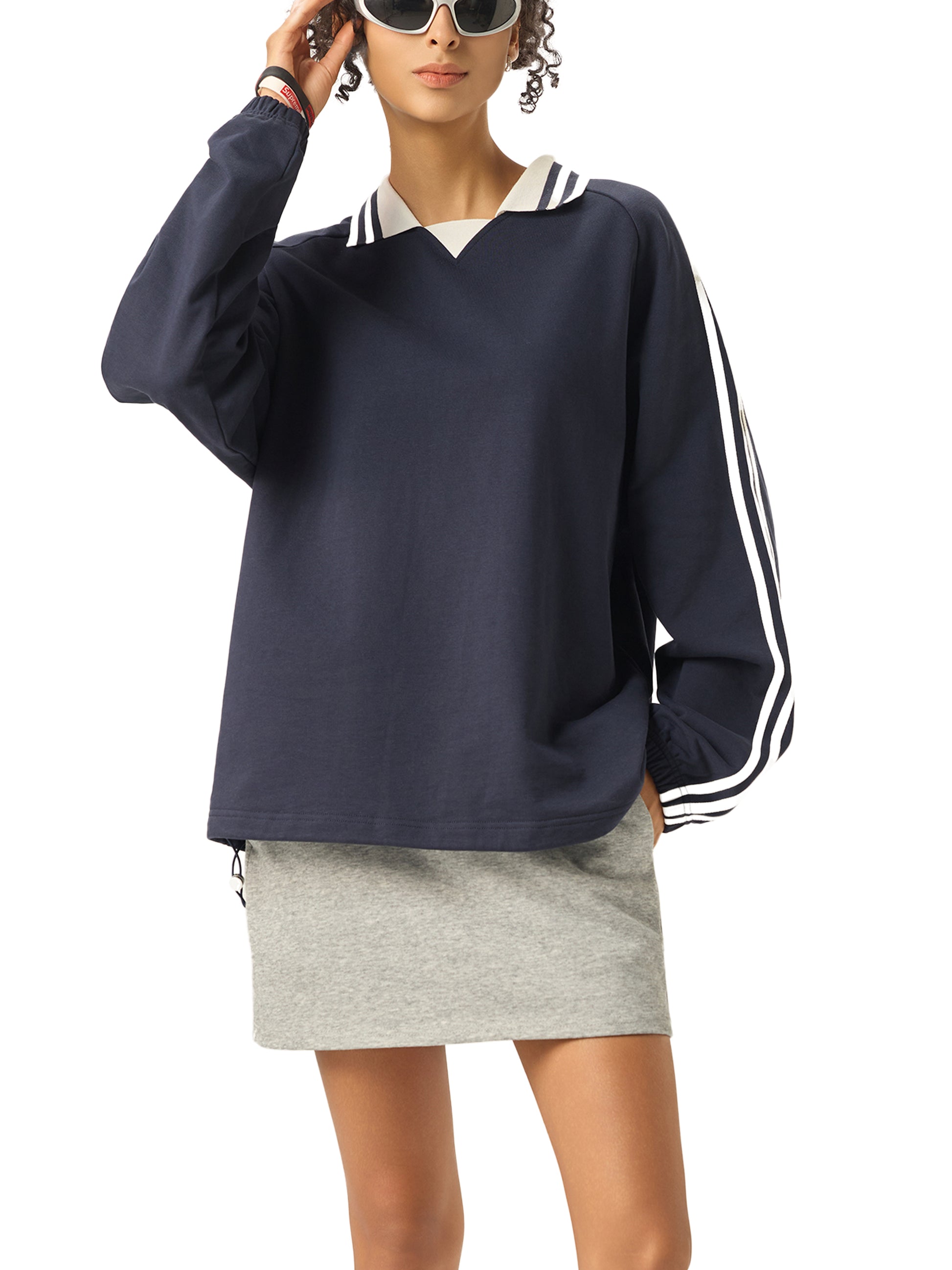 collar sweatshirt,100%Organic