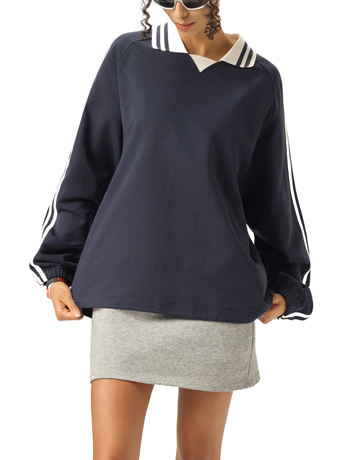 collar sweatshirt,100%Organic