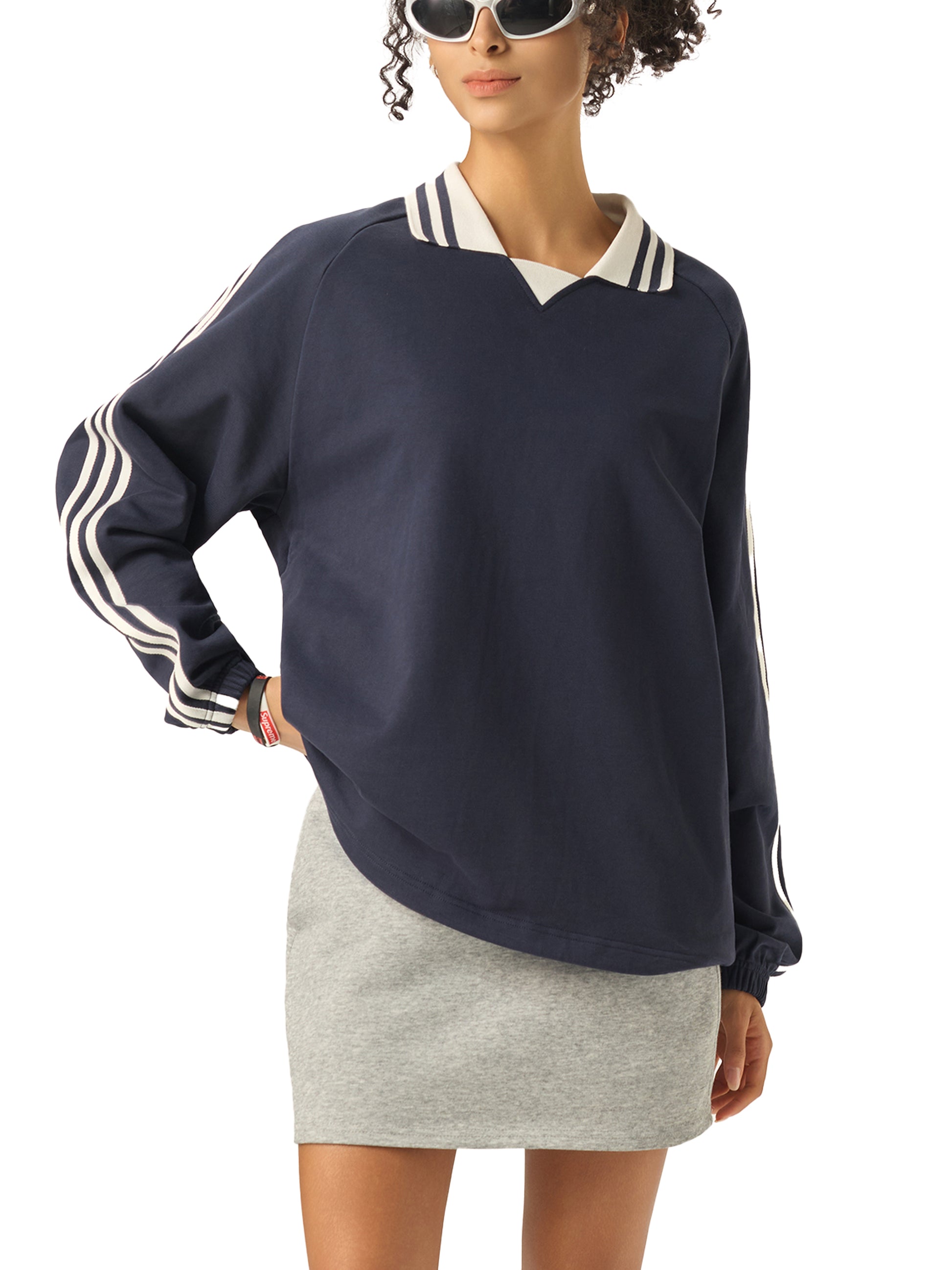 collar sweatshirt,100%Organic