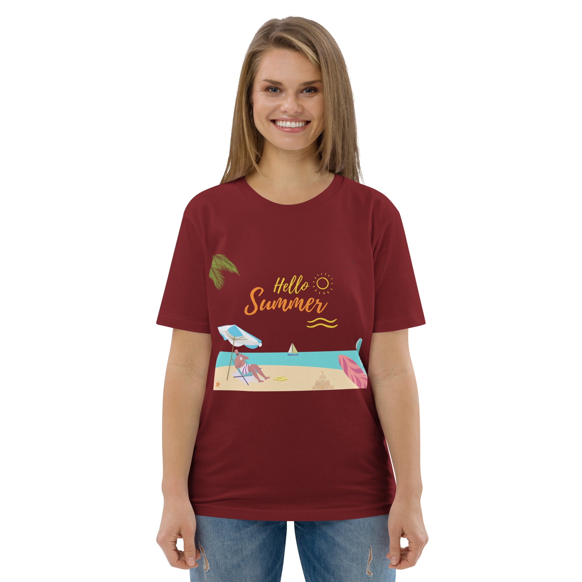 Organic summer t-shirt breathable unisex cotton eco-friendly
