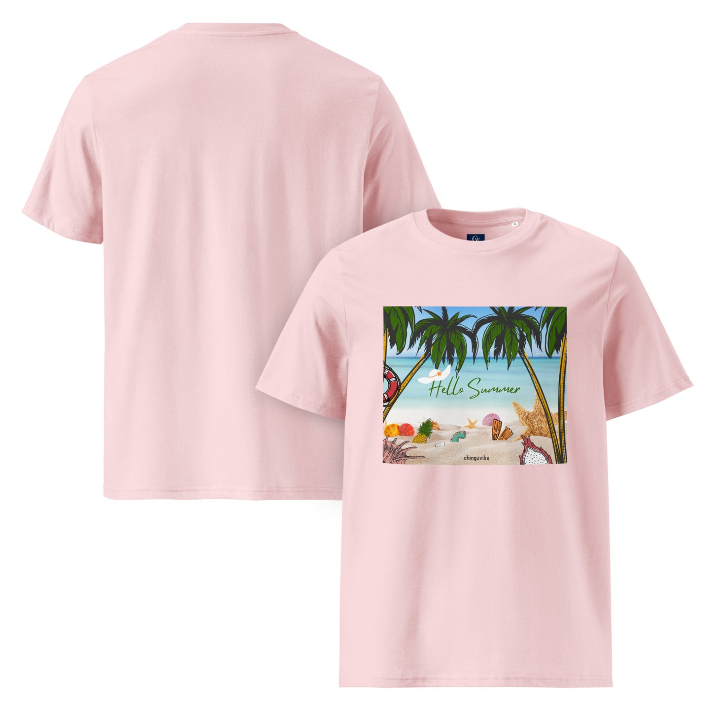 Organic summer t-shirt breathable unisex cotton eco-friendly