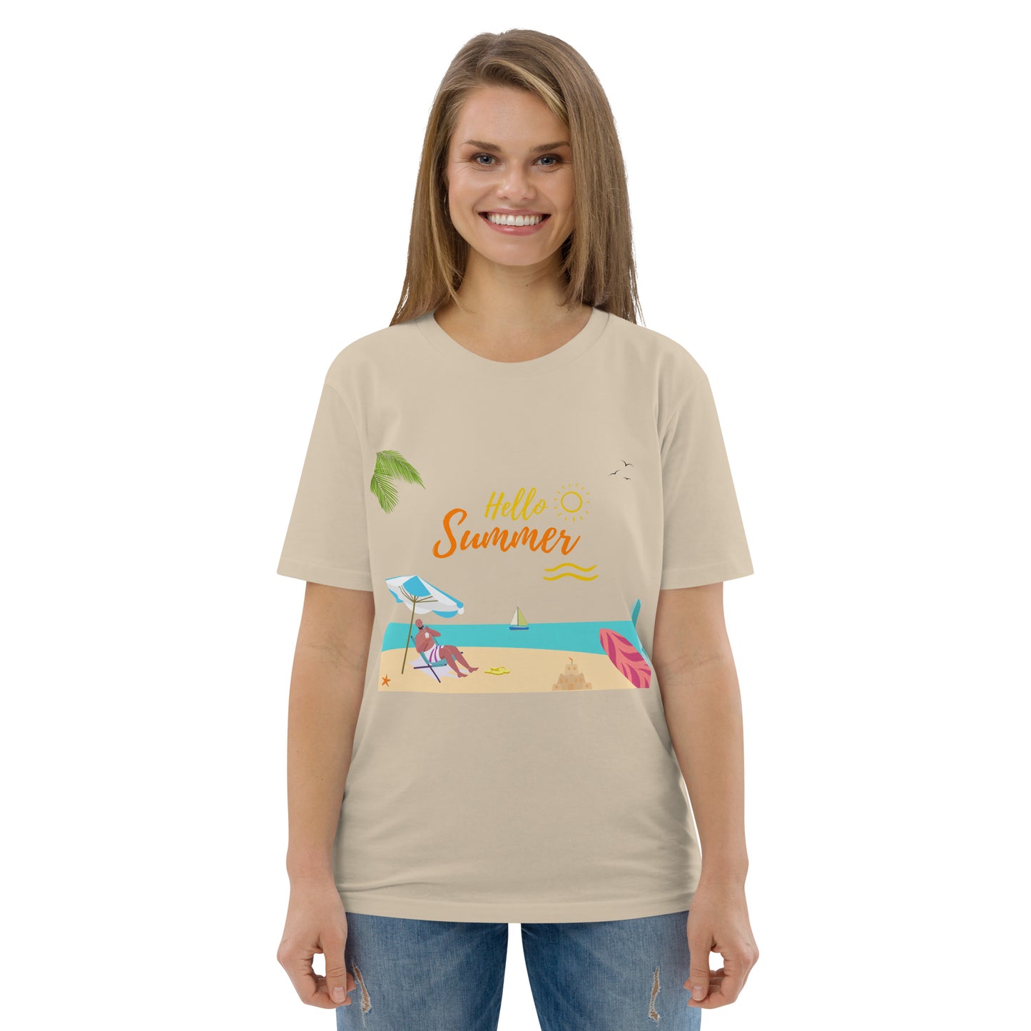Organic summer t-shirt breathable unisex cotton eco-friendly