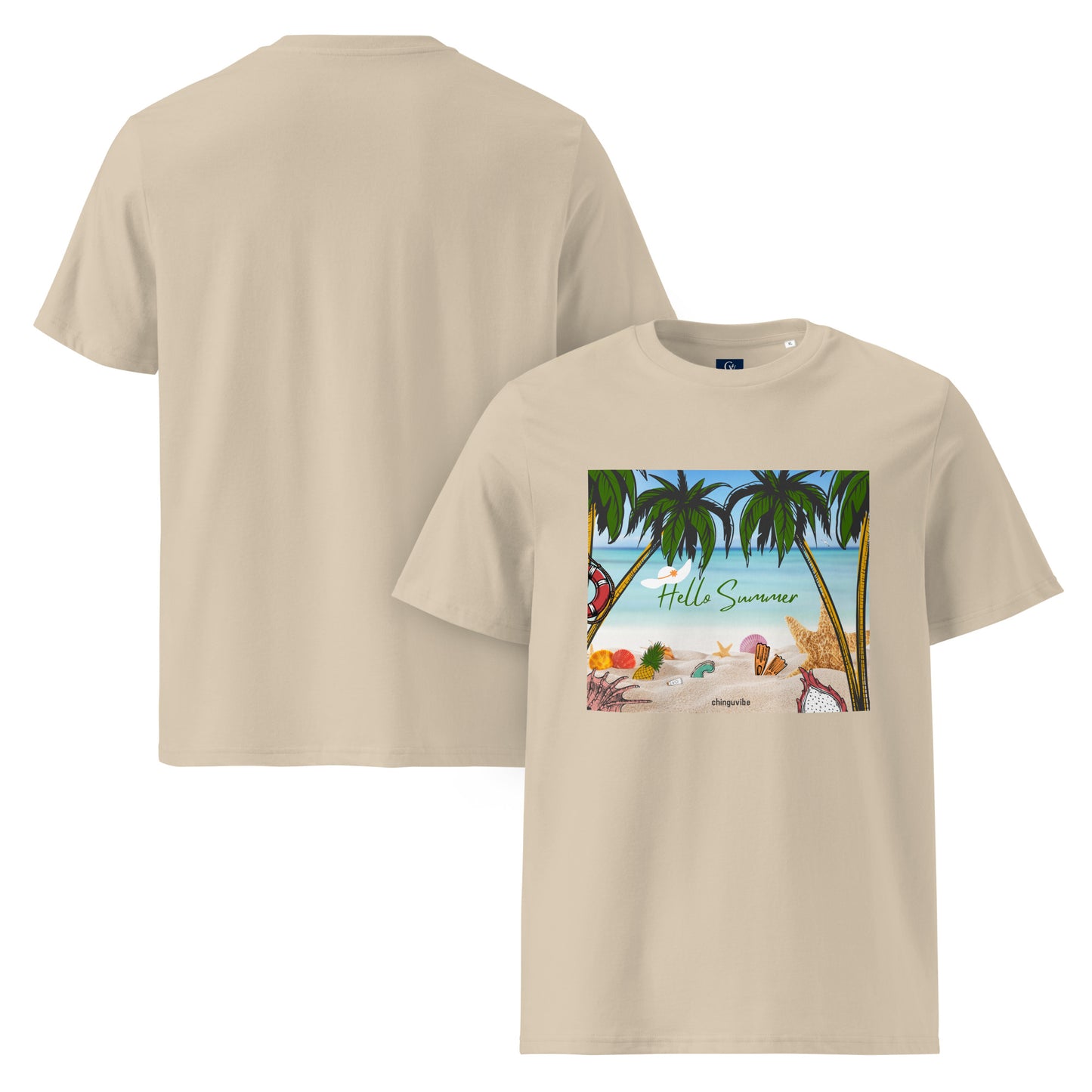Organic summer t-shirt breathable unisex cotton eco-friendly
