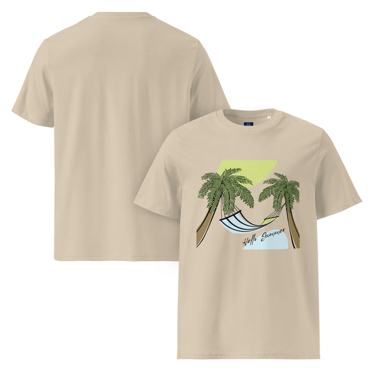 Organic summer t-shirt breathable unisex cotton eco-friendly