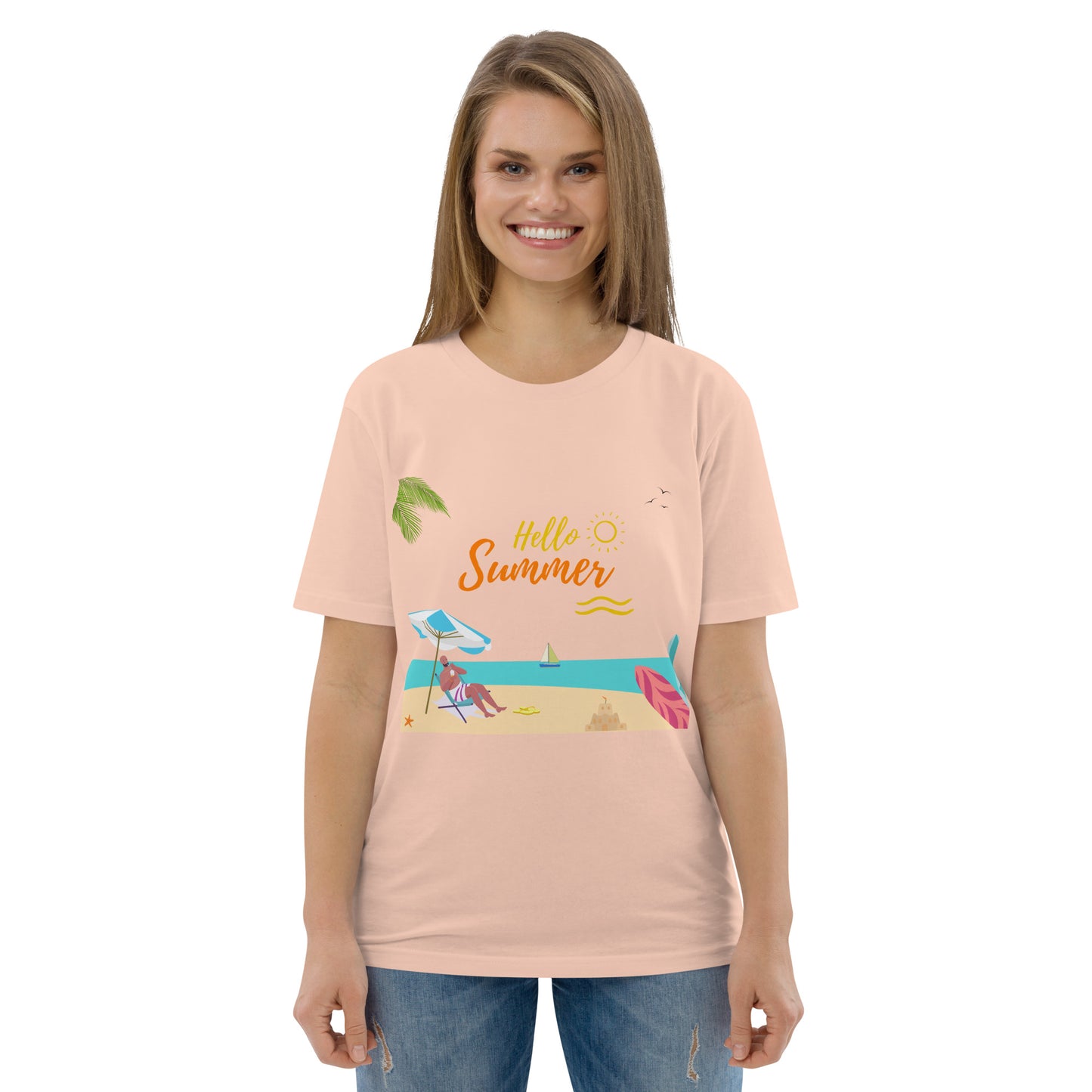 Organic summer t-shirt breathable unisex cotton eco-friendly