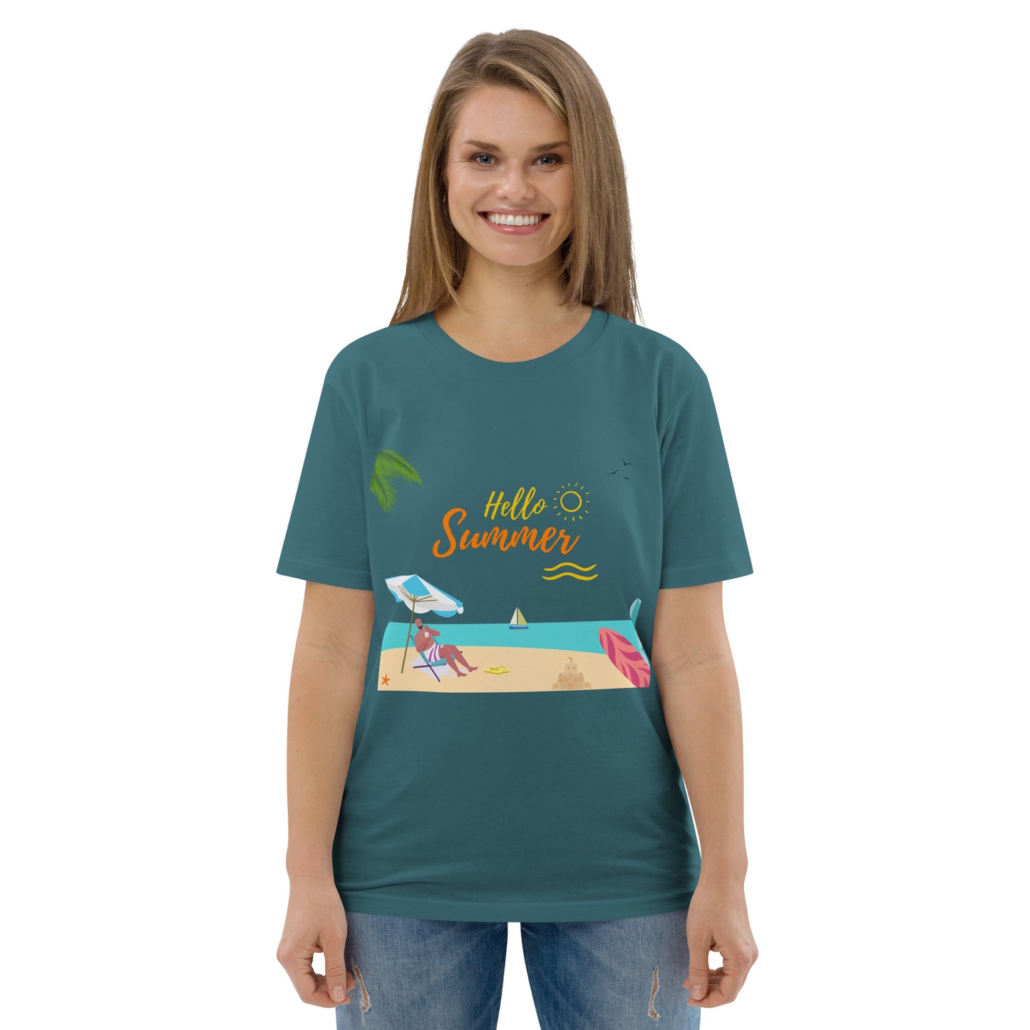 Organic summer t-shirt breathable unisex cotton eco-friendly