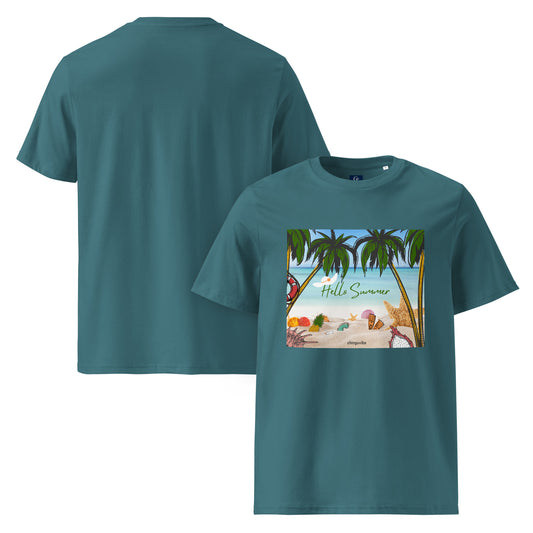 Organic summer t-shirt breathable unisex cotton eco-friendly