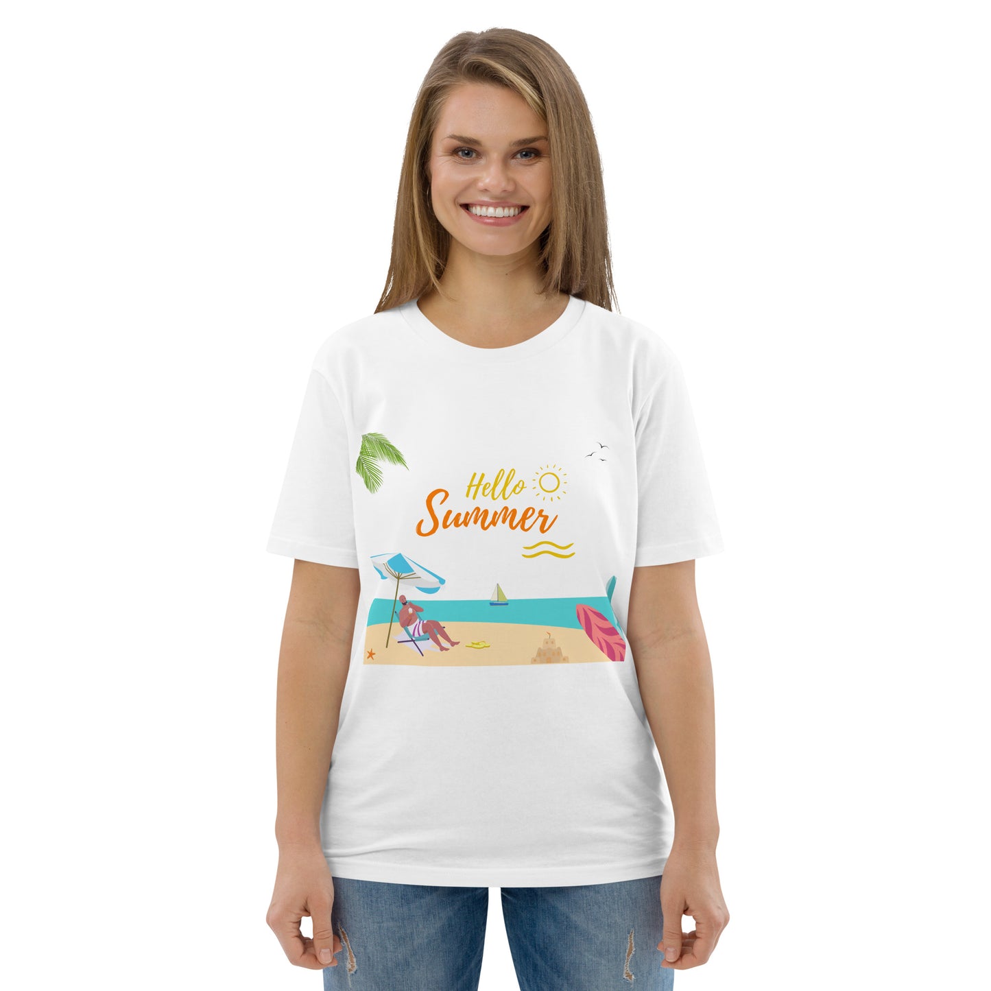Organic summer t-shirt breathable unisex cotton eco-friendly